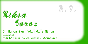 miksa voros business card